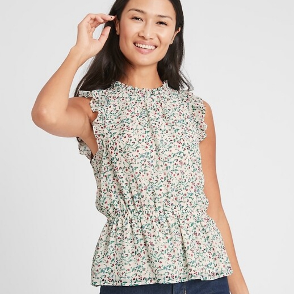 Banana Republic Shine Flutter Top
